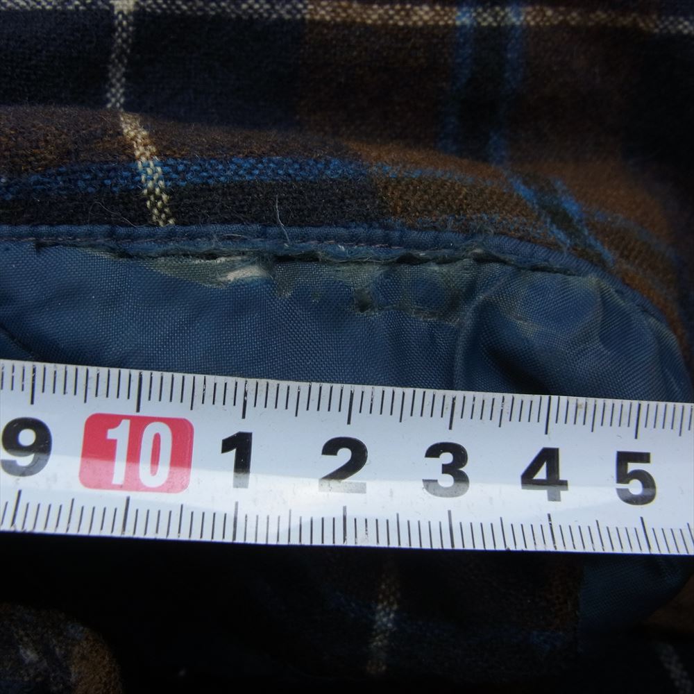 PENDLETON ペンドルトン 70s ウール チェック シャツ ブラウン系 ネイビー系 L【中古】