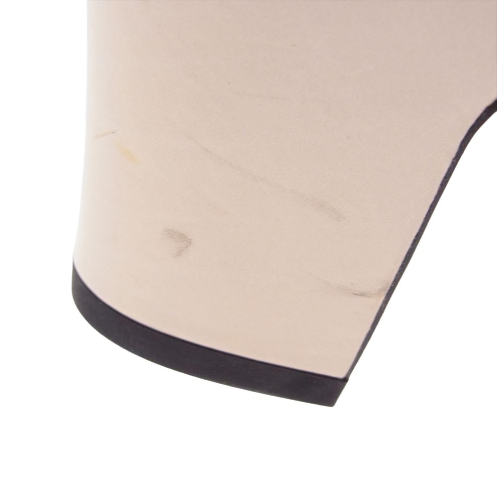 CHANEL シャネル A G31318 イタリア製 ココマーク付 2トーン スリングバック シューズ ヒール パンプス レザー オフホワイト系 ブラック系 37 1/2C【中古】