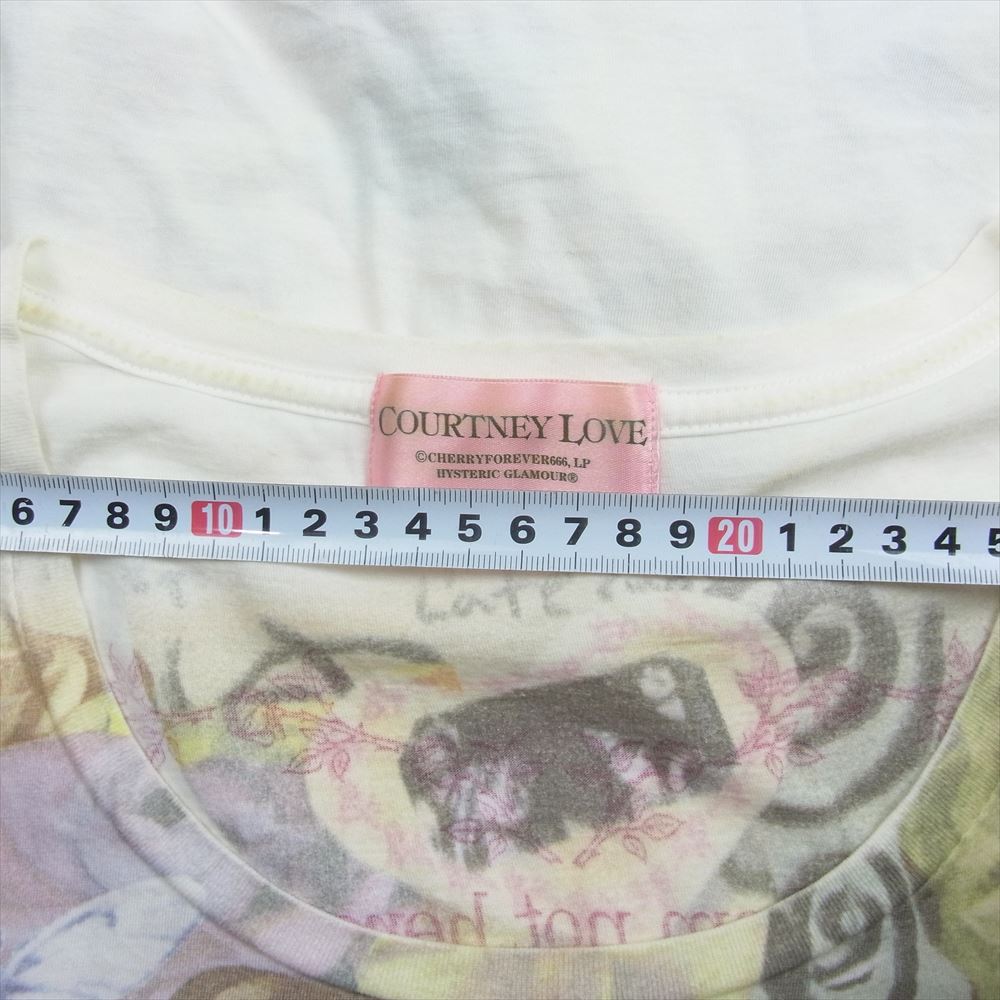 HYSTERIC GLAMOUR ヒステリックグラマー 0113CT12 COURTNEY LOVE コートニーラブ プリント Tシャツ 半袖 オフホワイト系 F【中古】