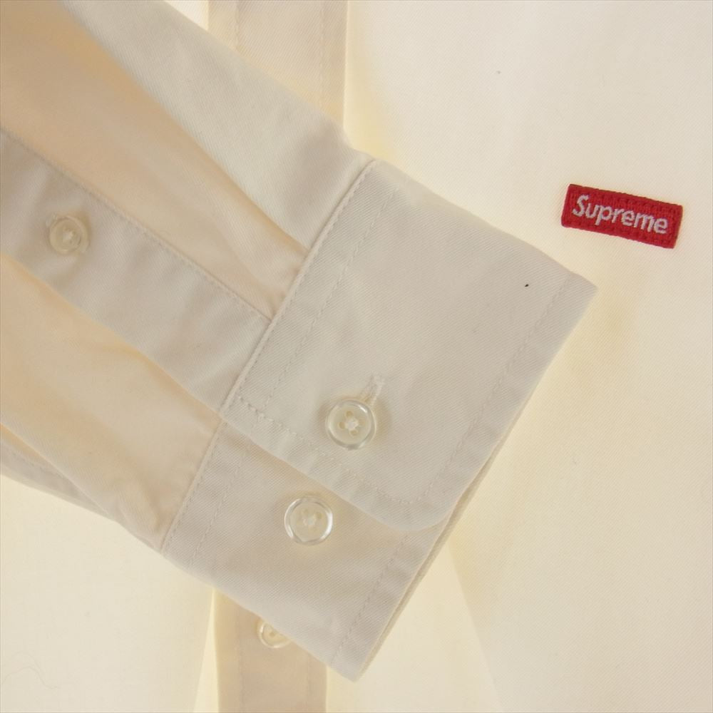 Supreme シュプリーム 22SS Small Box Shirt スモールボックスロゴ ボタンダウン 長袖 シャツ オフホワイト系 L【美品】【中古】