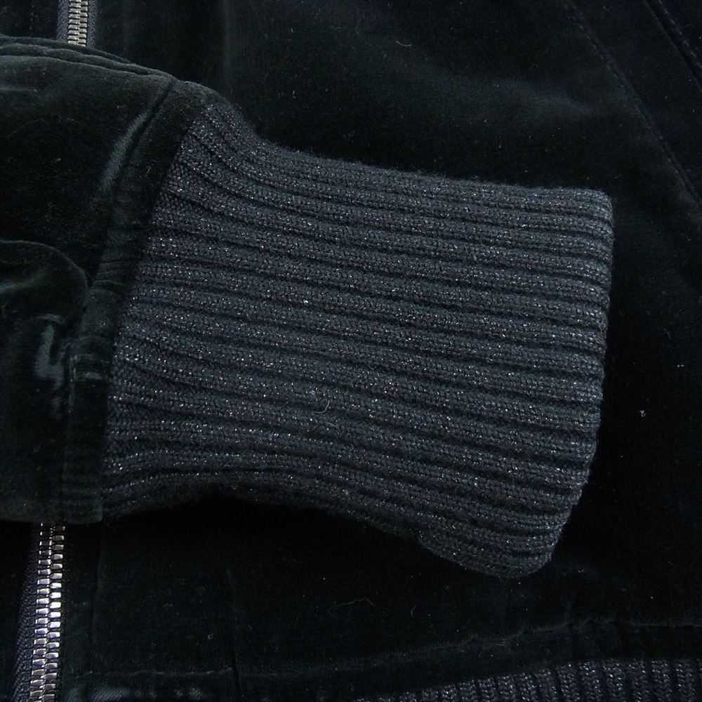 HYSTERIC GLAMOUR ヒステリックグラマー 2AB-6580 バックロゴ刺繍 裏地キルティング ベロア スカジャン フルジップ ブルゾン ジャケット ブラック系 F【中古】