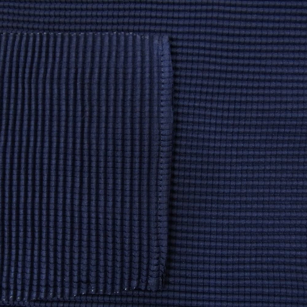 ISSEY MIYAKE イッセイミヤケ me ミー MI71FJ231 ボックスプリーツ プリント ボトルネック カットソー 半袖 ネイビー系 サイズ表記無【美品】【中古】