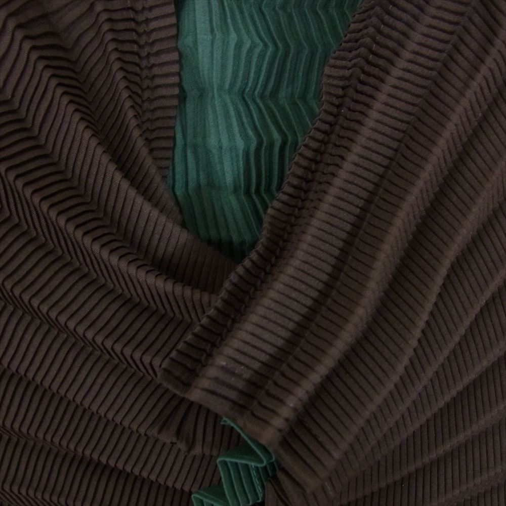 ISSEY MIYAKE イッセイミヤケ IM03FJ804 プリーツ加工 レイヤー カーディガン ブラウン系 2【美品】【中古】