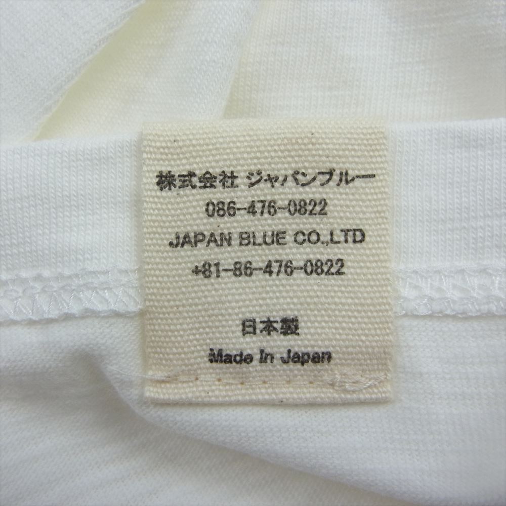 MOMOTARO JEANS 桃太郎ジーンズ バックプリント ロゴ 半袖 Tシャツ ホワイト ホワイト系 XL【美品】【中古】