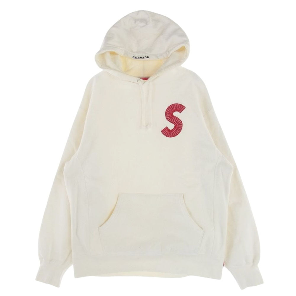 Supreme シュプリーム 20AW S Logo Hooded Sweatshirt Sロゴ フーデッド スウェットシャツ パーカー オフホワイト系 M【中古】