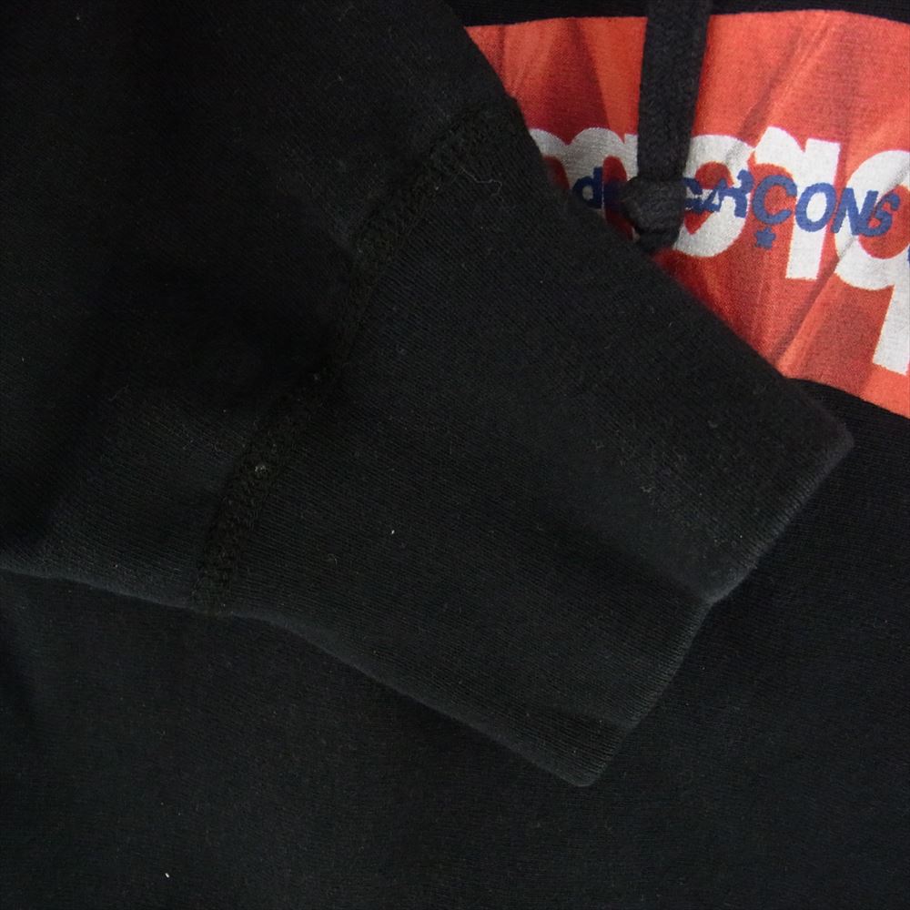 Supreme シュプリーム 17SS  Comme Des Garcons SHIRT コムデギャルソンシャツ Box Logo Hooded Sweatshirt ペーパーアートボックスロゴ プルオーバー パーカー  ブラック系 M【中古】
