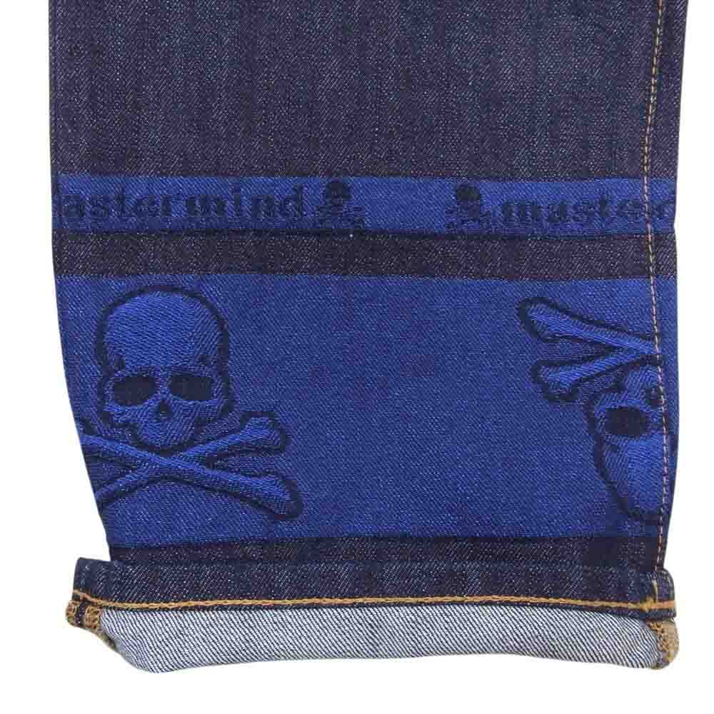 mastermind JAPAN マスターマインドジャパン DREAMING期 ドリーミング ノンウォッシュ デニム ダブル ウエスト スカル刺繍 デニム パンツ インディゴブルー系 S【極上美品】【中古】