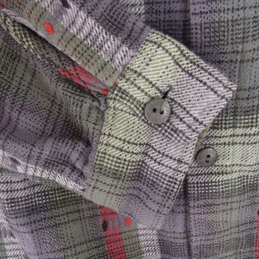 Supreme シュプリーム 18AW Hooded Jacquard Flannel Shirt フーデッド ジャガード フランネル シャツ マルチカラー系 M【中古】