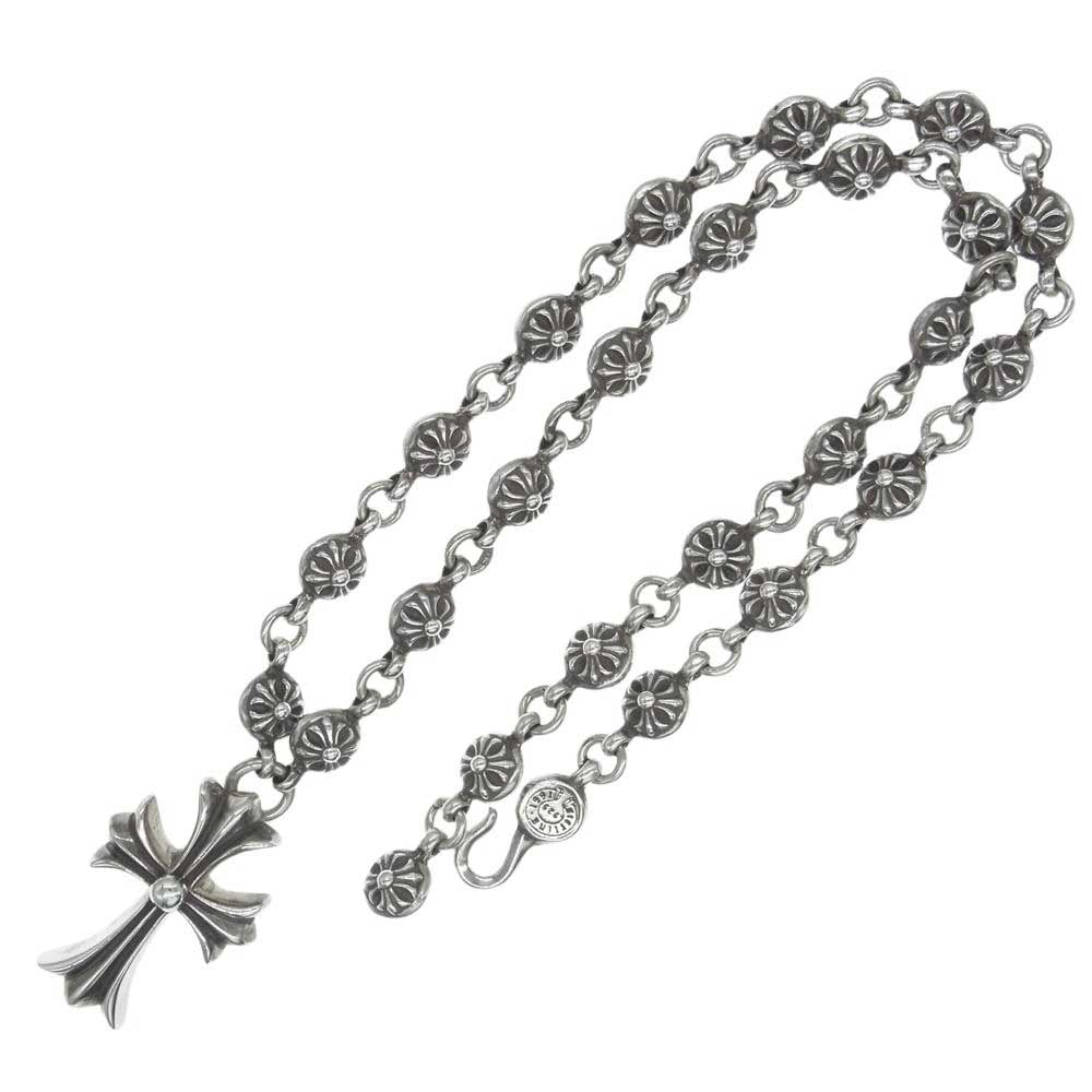 CHROME HEARTS クロムハーツ(原本無) CRSBL CHN SML CH CRS クロスボールチェーン スモールCHクロス ネックレス シルバー系【中古】