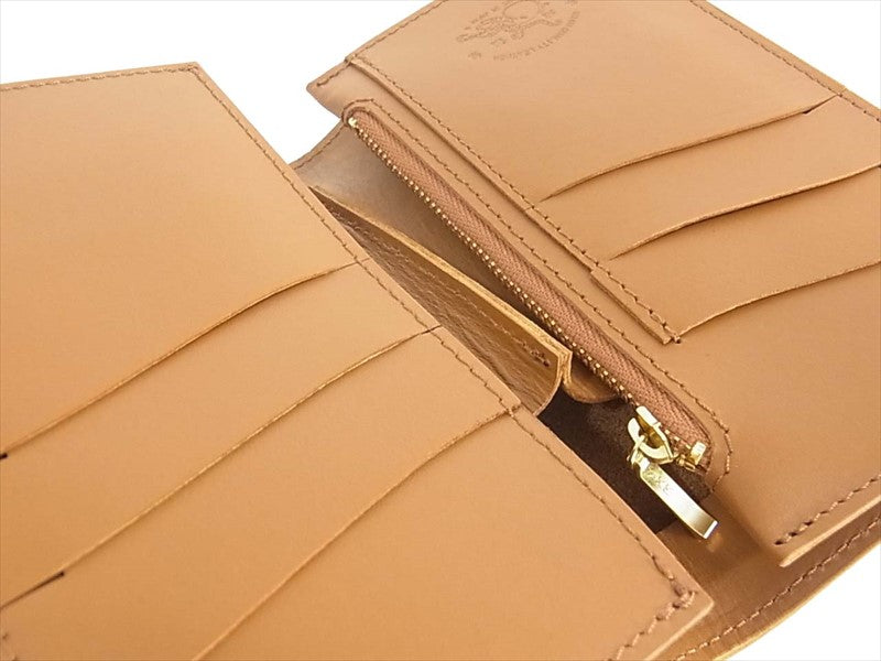 KAWATAKO カワタコ 革蛸 台形 ミドルワレット レザー 財布 二つ折り財布 ブラウン系 ブラウン系【新古品】【未使用】【中古】
