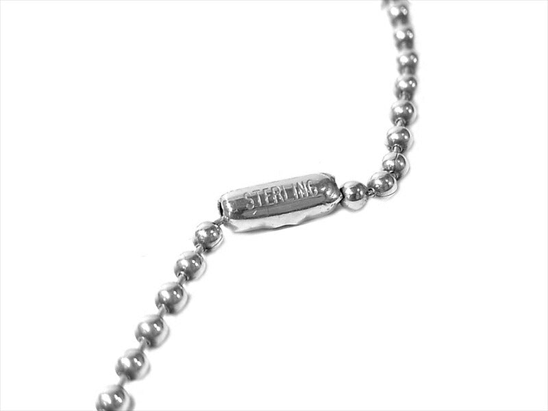 CHROME HEARTS クロムハーツ(原本無) レイズド フローラルクロス ドッグタグ トップ ボールチェーン ネックレス シルバー【中古】
