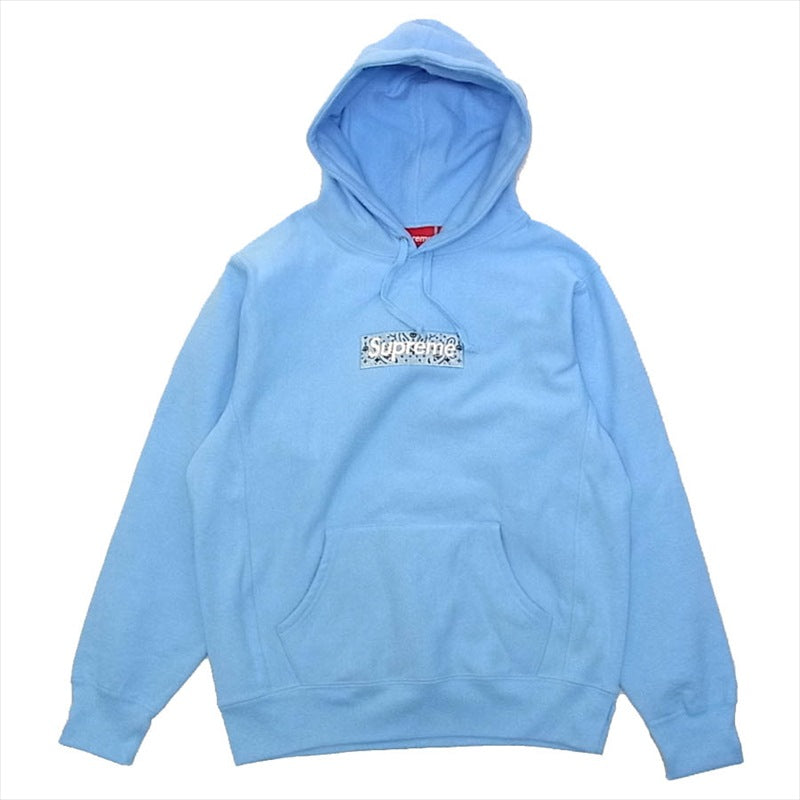 Supreme シュプリーム 19AW Bandana Box Logo Hooded Sweatshirt パーカー Light Blue  M【新古品】【未使用】【中古】
