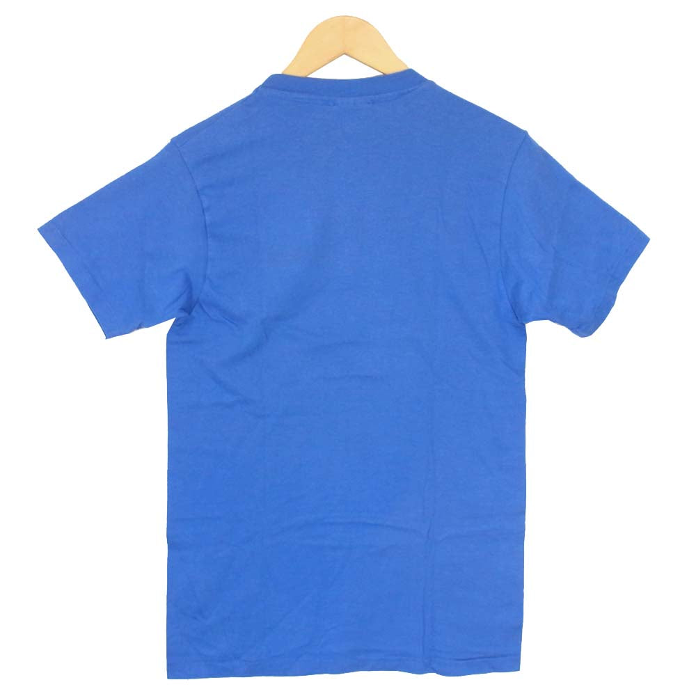 ヘインズ 80s USA製 青タグ Fifty-Fifty ワンポイント プリント Tシャツ ブルー ブルー系 M【中古】