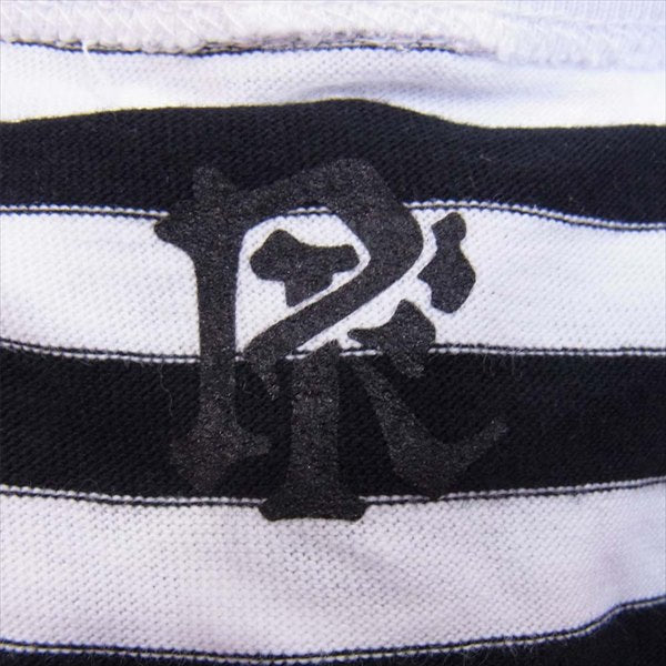 エフアールティー 半袖 プリント ボーダー Tシャツ 黒×白 黒×白 L【新古品】【未使用】【中古】