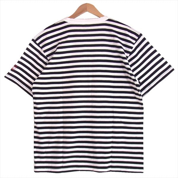 エフアールティー 半袖 プリント ボーダー Tシャツ 黒×白 黒×白 L【新古品】【未使用】【中古】