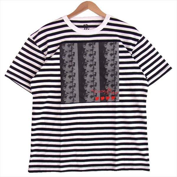 エフアールティー 半袖 プリント ボーダー Tシャツ 黒×白 黒×白 L【新古品】【未使用】【中古】