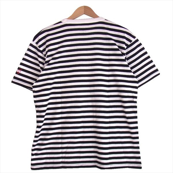 エフアールティー  半袖 プリント ボーダー Tシャツ 黒×白 黒×白 L【新古品】【未使用】【中古】