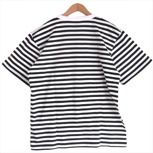 エフアールティー 半袖 プリント ボーダー Tシャツ 黒×白 黒×白 L【新古品】【未使用】【中古】