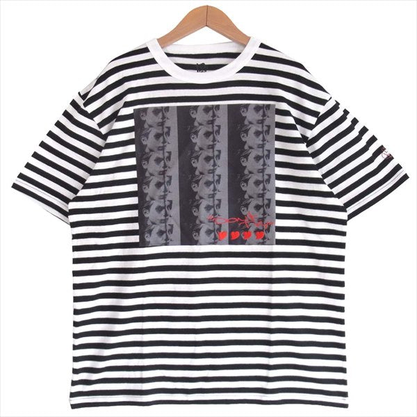 エフアールティー 半袖 プリント ボーダー Tシャツ 黒×白 黒×白 L【新古品】【未使用】【中古】