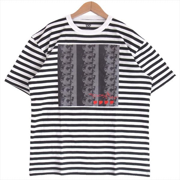 エフアールティー 半袖 プリント ボーダー Tシャツ 黒×白 黒×白 L【新古品】【未使用】【中古】