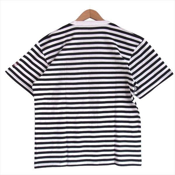 エフアールティー 半袖 プリント ボーダー Tシャツ 黒×白 黒×白 L【新古品】【未使用】【中古】