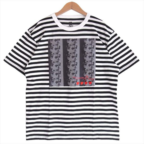 エフアールティー 半袖 プリント ボーダー Tシャツ 黒×白 黒×白 L【新古品】【未使用】【中古】