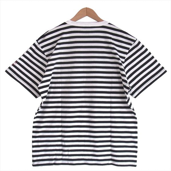 エフアールティー 半袖 プリント ボーダー Tシャツ 黒×白 黒×白 L【新古品】【未使用】【中古】