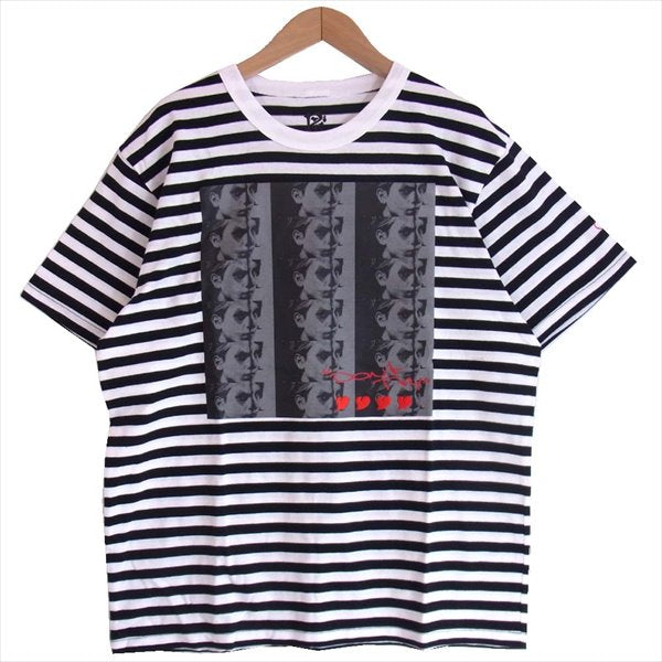 エフアールティー 半袖 プリント ボーダー Tシャツ 黒×白 黒×白 M【新古品】【未使用】【中古】