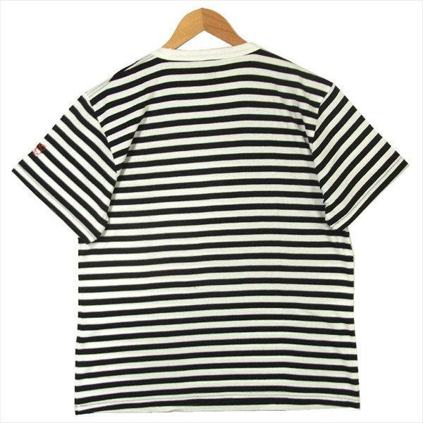 エフアールティー グラフィック プリント 半袖 Tシャツ 白 × 黒 ボーダー 白 × 黒 ボーダー M【新古品】【未使用】【中古】
