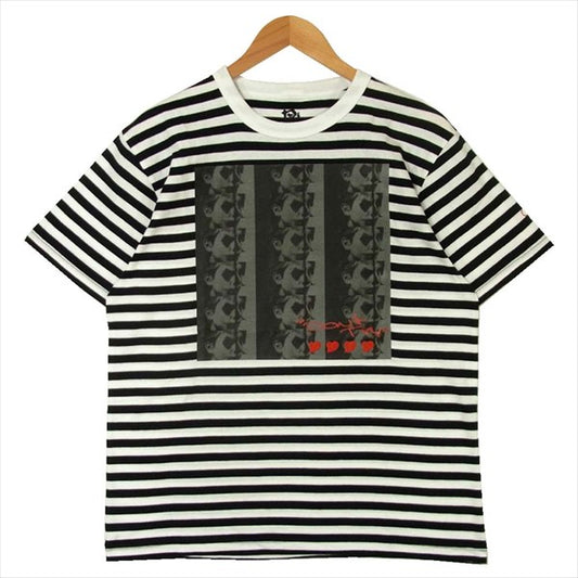 エフアールティー グラフィック プリント 半袖 Tシャツ 白 × 黒 ボーダー 白 × 黒 ボーダー M【新古品】【未使用】【中古】