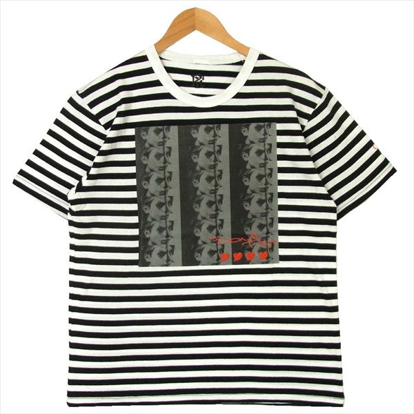 エフアールティー グラフィック プリント 半袖 Tシャツ 白 × 黒 ボーダー 白 × 黒 ボーダー M【新古品】【未使用】【中古】