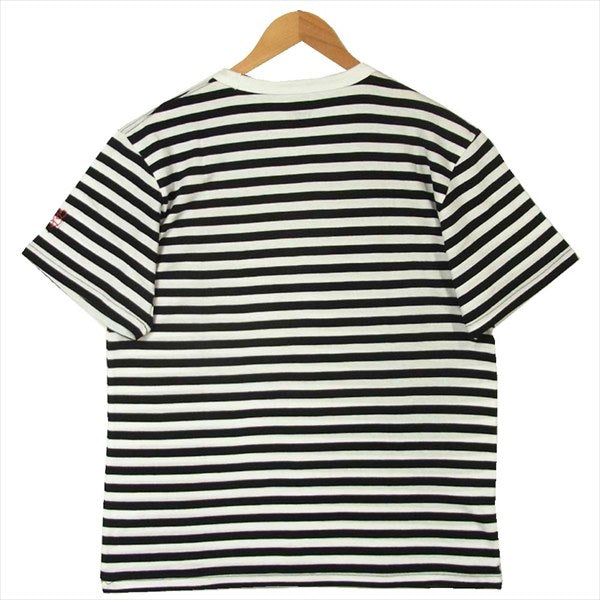 エフアールティー グラフィック プリント 半袖 Tシャツ 白 × 黒 ボーダー 白 × 黒 ボーダー M【新古品】【未使用】【中古】