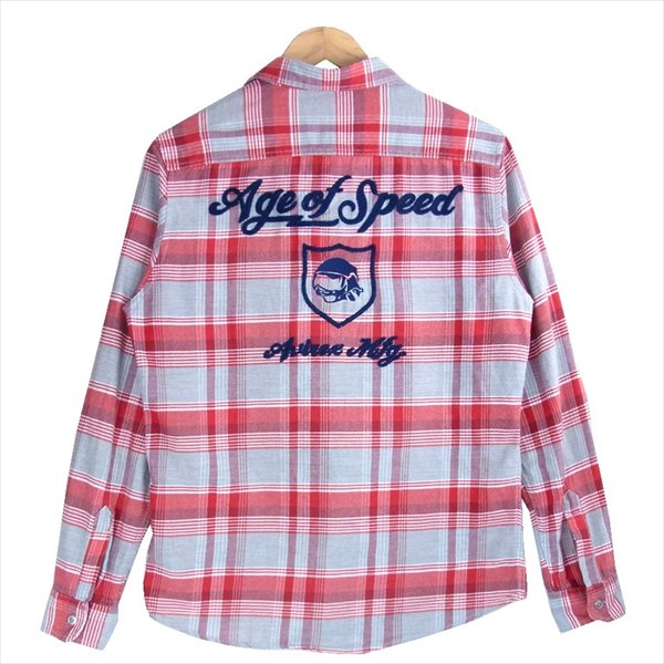 AVIREX アヴィレックス 6155096 チェック 刺繍 長袖シャツ マルチカラー系 M【中古】