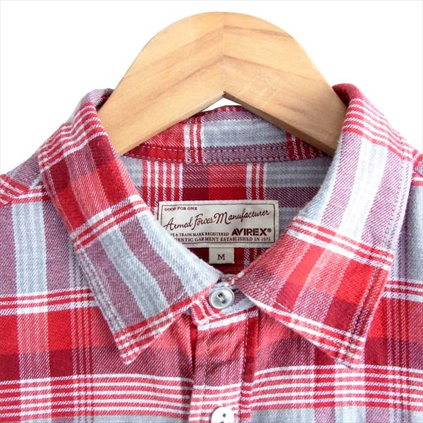 AVIREX アヴィレックス 6155096 チェック 刺繍 長袖シャツ マルチカラー系 M【中古】