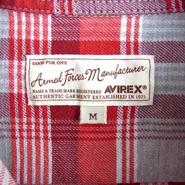 AVIREX アヴィレックス 6155096 チェック 刺繍 長袖シャツ マルチカラー系 M【中古】