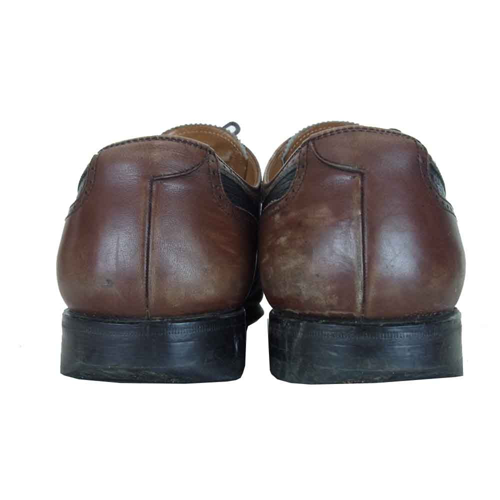 SCOTCH GRAIN スコッチグレイン 405 編み込み フルブローグ ビジネス シューズ ブラウン系 24CM【中古】