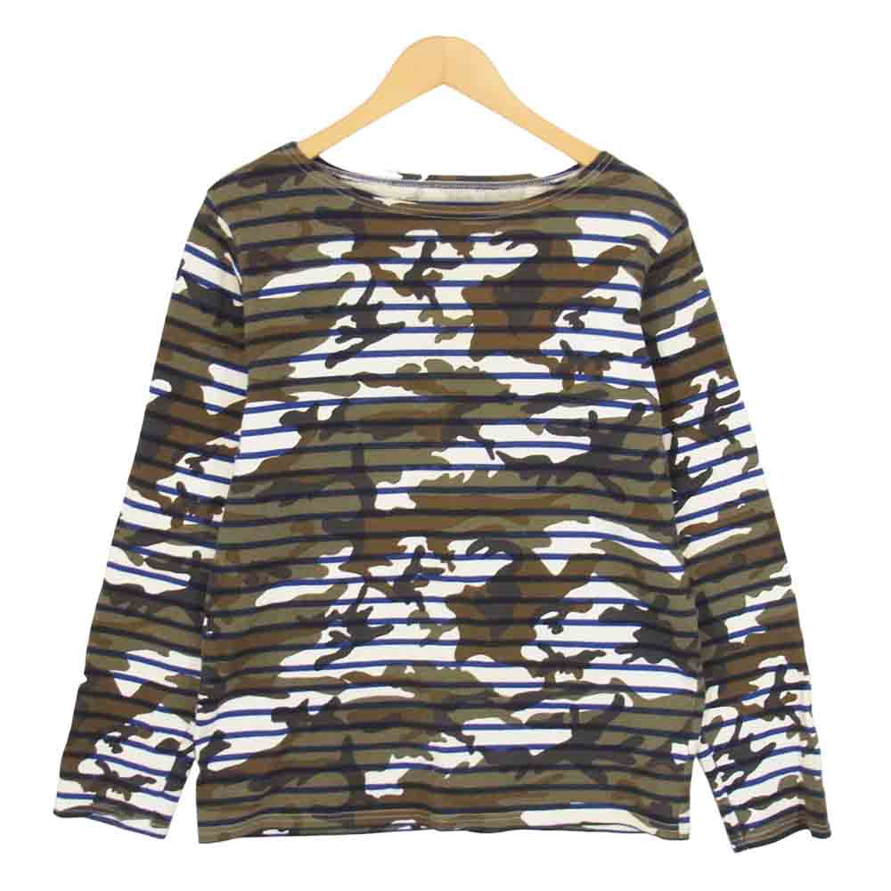 SOPHNET. ソフネット SOPH-140036 CAMOUFLAGE OVER PRINT PANEL BORDER CUT SEWN カモフラージュ カットソー ブラウン系 S【中古】