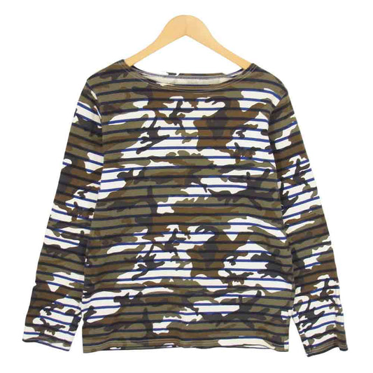 SOPHNET. ソフネット SOPH-140036 CAMOUFLAGE OVER PRINT PANEL BORDER CUT SEWN カモフラージュ カットソー ブラウン系 S【中古】