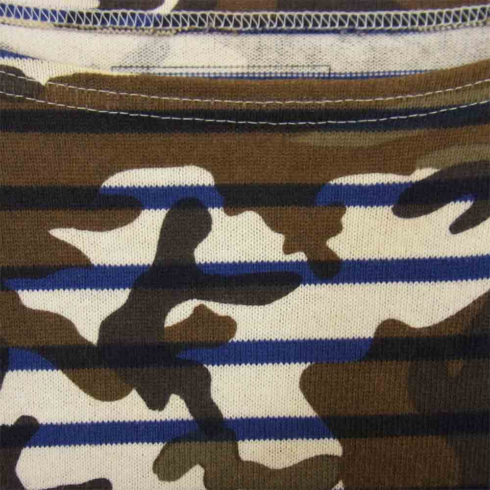 SOPHNET. ソフネット SOPH-140036 CAMOUFLAGE OVER PRINT PANEL BORDER CUT SEWN カモフラージュ カットソー ブラウン系 S【中古】