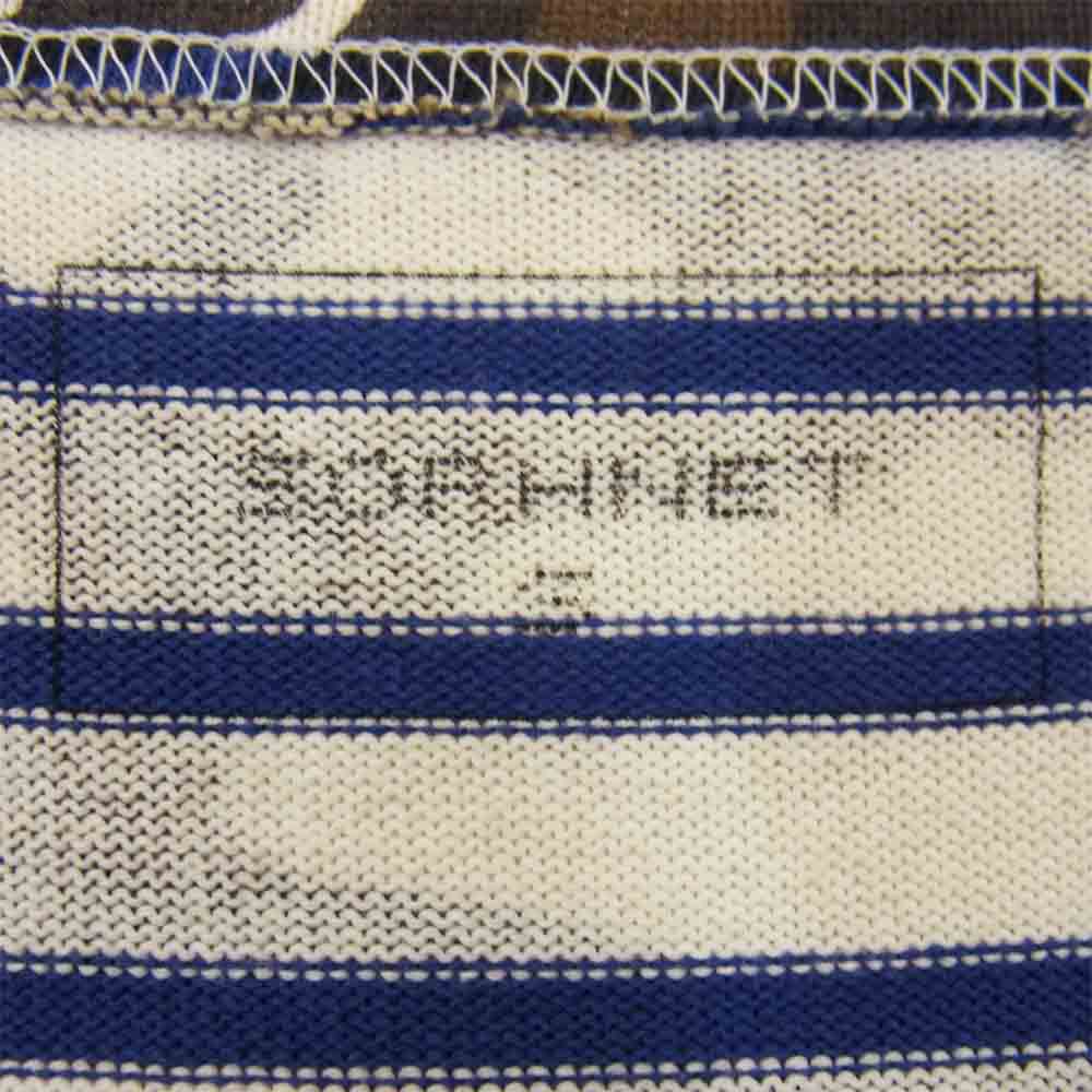 SOPHNET. ソフネット SOPH-140036 CAMOUFLAGE OVER PRINT PANEL BORDER CUT SEWN カモフラージュ カットソー ブラウン系 S【中古】
