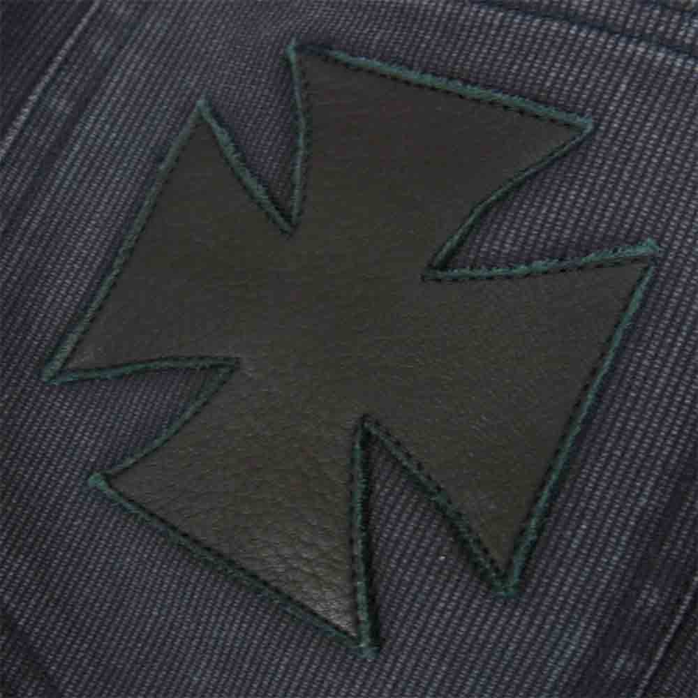 ブルオリジナル レザー クロス パッチ パンツ ブラック系 S【中古】