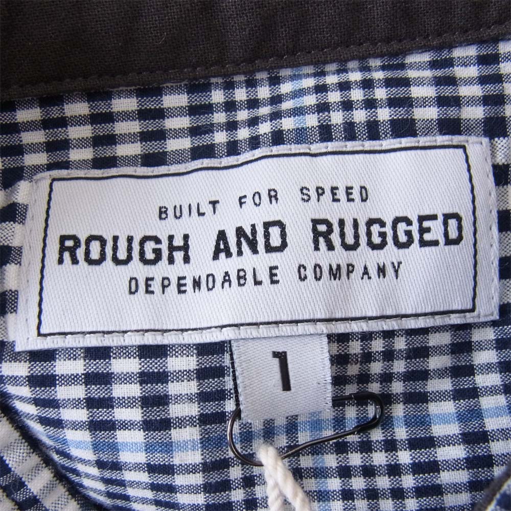 ROUGH and RUGGED ラフアンドラゲッド RR17-2-S02 TRASH シアサッカーチェック 長袖 シャツ チャコール系 1【新古品】【未使用】【中古】