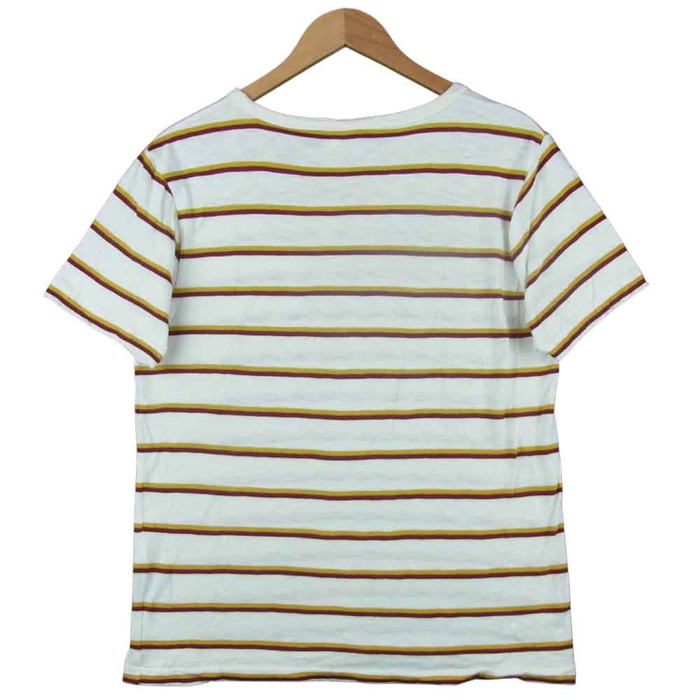 Champion チャンピオン C3-K318 小文字ランタグ 復刻 ボーダー 半袖 Tシャツ ホワイト系 レッド系 イエロー系 M【中古】