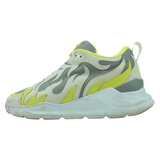 フォーミースタジオ THUNDER サンダーパターン スニーカー グレー系 イエロー系 42【中古】