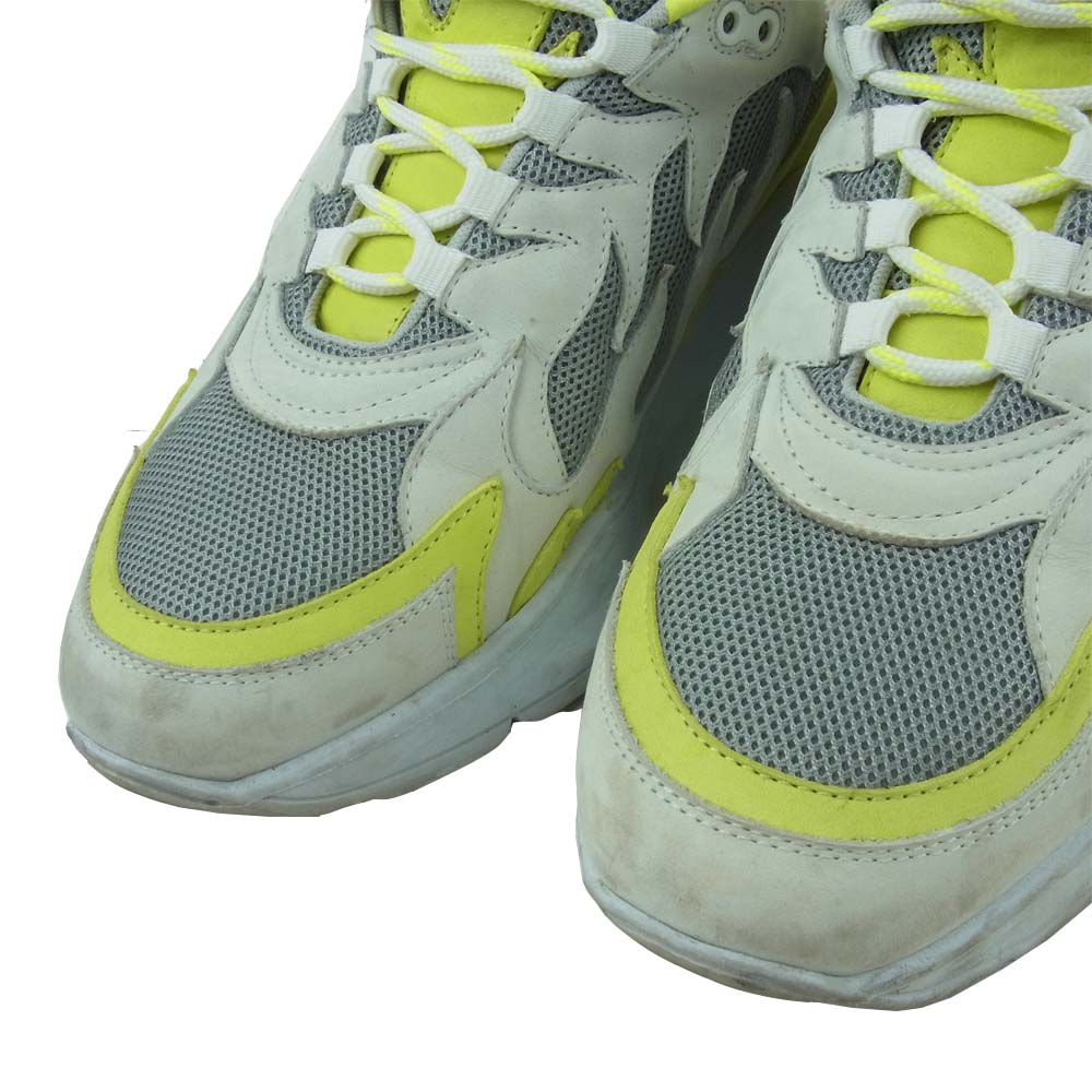 フォーミースタジオ THUNDER サンダーパターン スニーカー グレー系 イエロー系 42【中古】