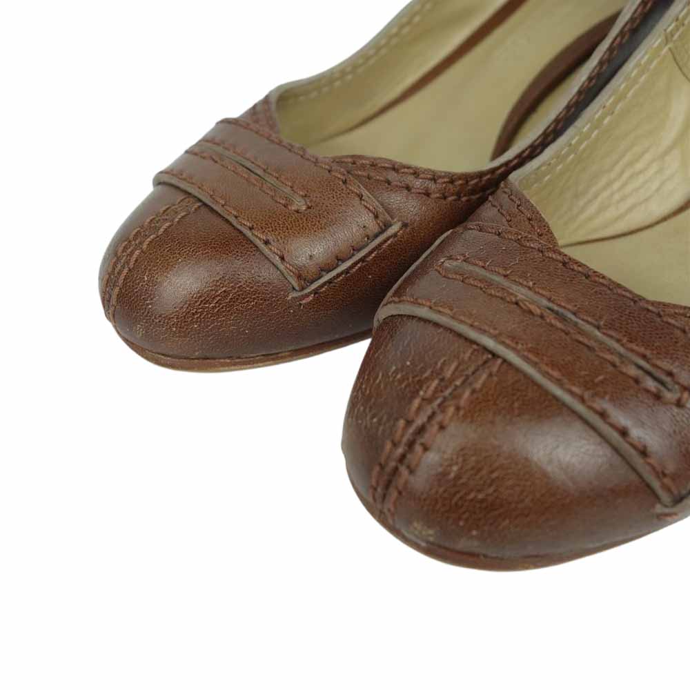 Chloe クロエ CH10070 レザー ヒール パンプス ブラウン系 37【中古】