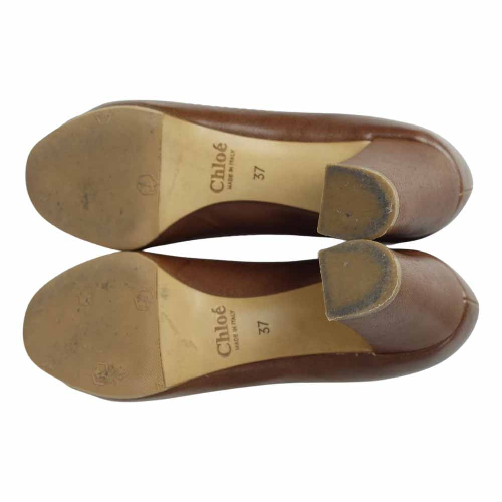 Chloe クロエ CH10070 レザー ヒール パンプス ブラウン系 37【中古】