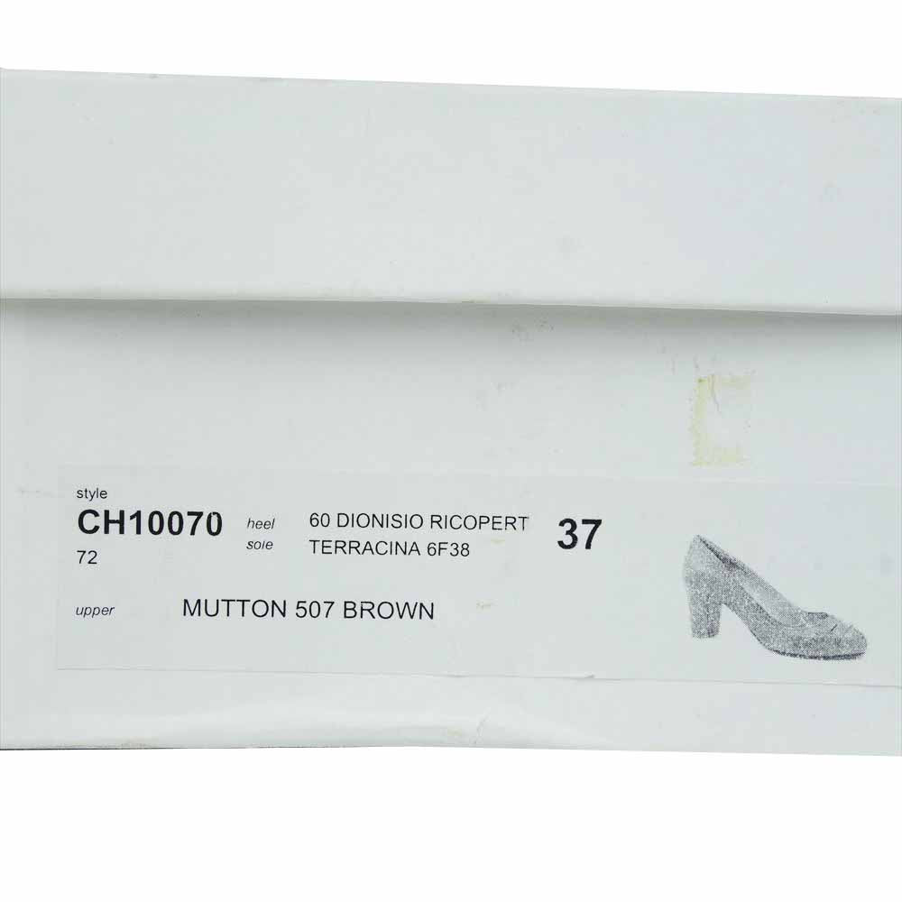 Chloe クロエ CH10070 レザー ヒール パンプス ブラウン系 37【中古】
