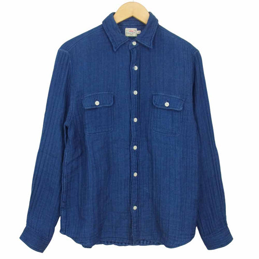 ファリティ ブランド ガーゼ シャツ ブルー系 M【中古】