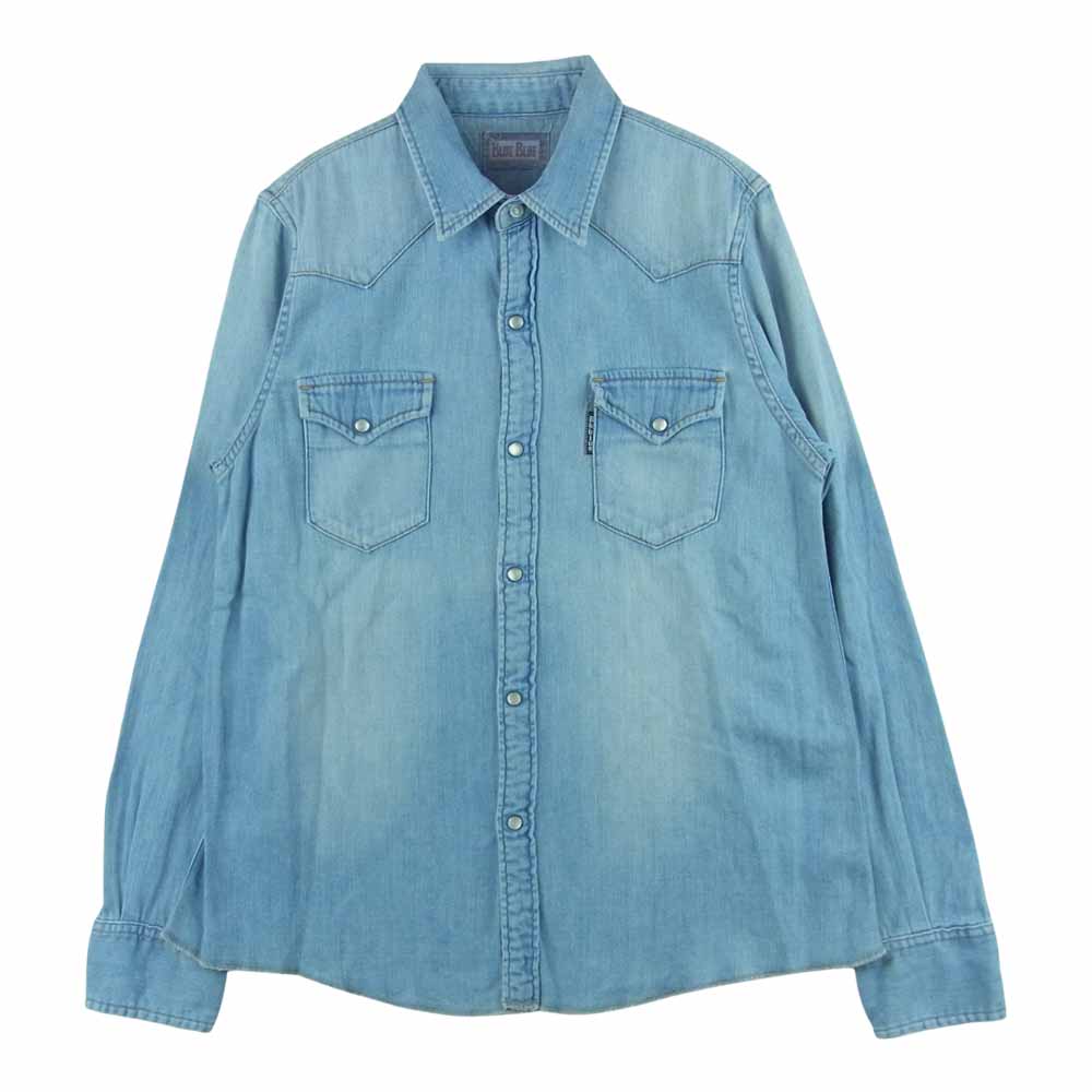 BLUE BLUE ブルーブルー デニム ウエスタン 長袖 シャツ コットン 日本製 インディゴブルー系 2【中古】